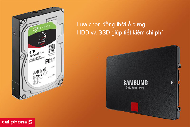 Dựa vào ổ cứng HDD và SSD